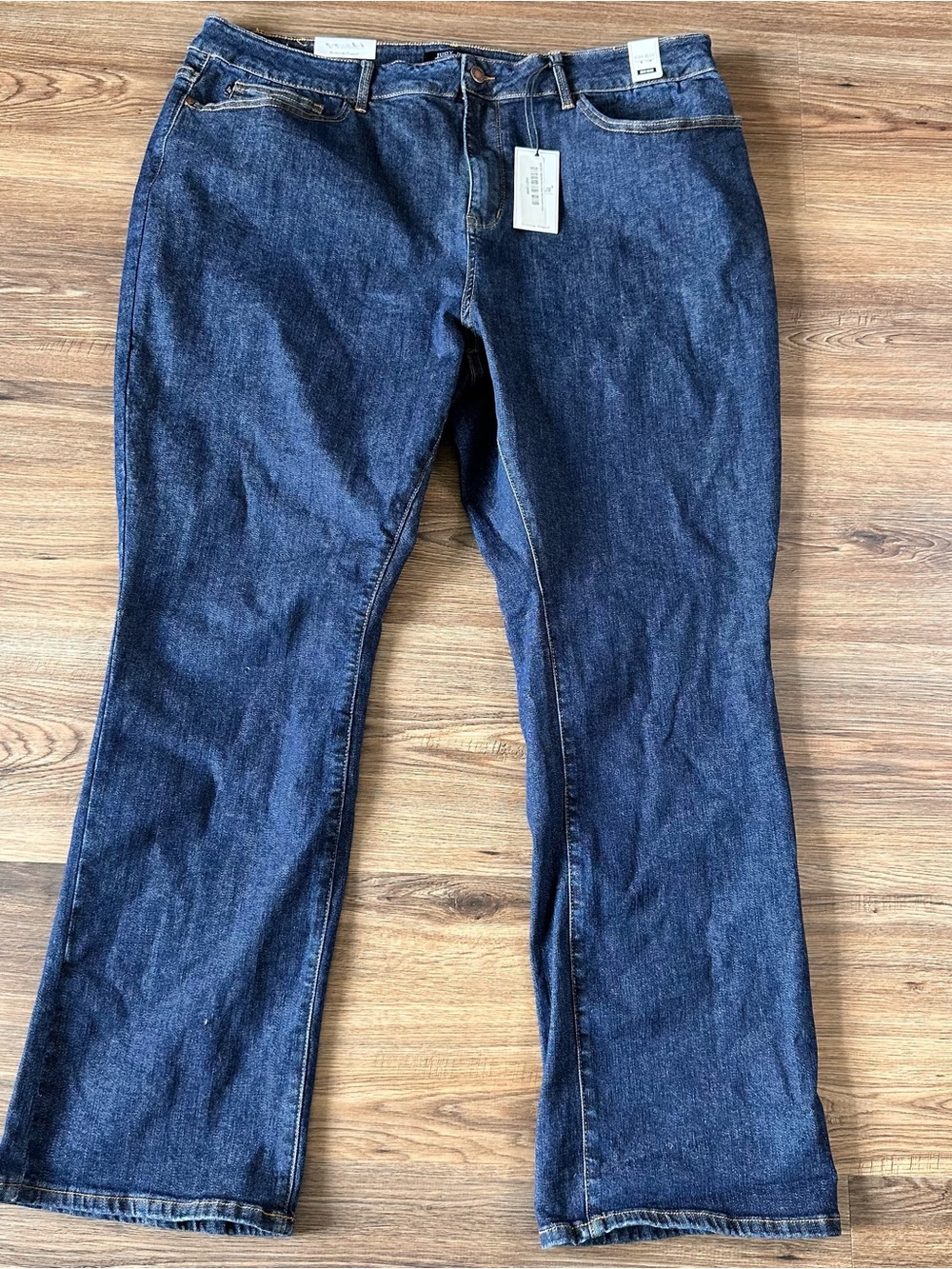 Judy Blue Womens Dark Wash Blue Denim Mid Rise Slim Bootcut Jeans 24W Retail $80
